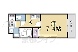 ベラジオ京都壬生ウエストゲート 1Kの間取図画像
