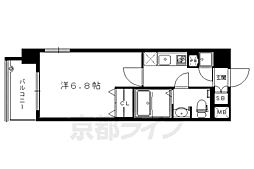 アクアプレイス京都聖護院 1Kの間取図画像