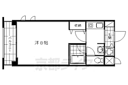 グランドパレス京都烏丸五条 1Kの間取図画像