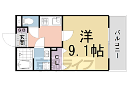 エルマージュ安朱 1Kの間取図画像