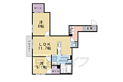 グリーンフィールド桃山 2LDKの間取図画像