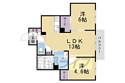 グリーンフィールド桃山 2LDKの間取図画像