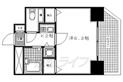 プレサンス京都駅前 1Kの間取図画像