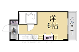 カーサ・ドマーニ ワンルームの間取図画像