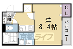 ラフィーネ葛野 1Kの間取図画像