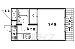 安井マンション 1Kの間取図画像