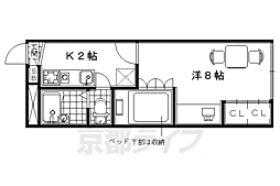 レオパレス州見台 1Kの間取図画像