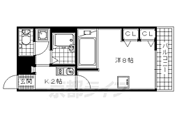 レオパレスおおまち 1Kの間取図画像