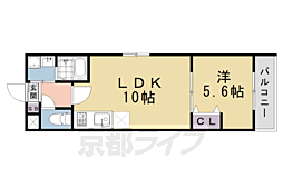 京都市下京区梅小路石橋町マンション 1LDKの間取図画像