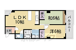 パインコート五条 2LDKの間取図画像