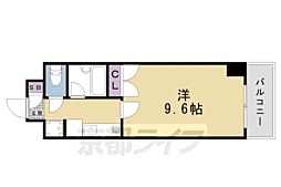 パインフィールド壬生 1Kの間取図画像