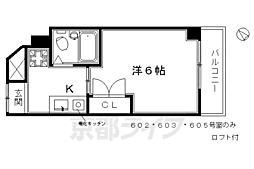 アネックスパルマ 1Kの間取図画像