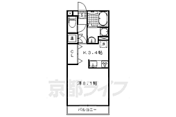 由福ハウス上初音 ワンルームの間取図画像