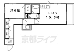 リヴェール響 1LDKの間取図画像