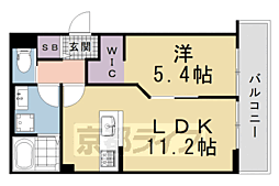 ForestMaison京都北山 WEST 1LDKの間取図画像