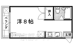 ハイツ白銀 1Kの間取図画像
