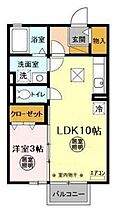 クオーレB 103 ｜ 茨城県日立市中成沢町３丁目（賃貸アパート1LDK・1階・33.39㎡） その2