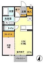 ヴィラドエルII 103 ｜ 茨城県日立市相田町３丁目（賃貸アパート1LDK・1階・33.61㎡） その2