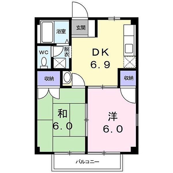 ニューシティサワハタ 101｜茨城県日立市大久保町２丁目(賃貸アパート2DK・1階・40.04㎡)の写真 その2