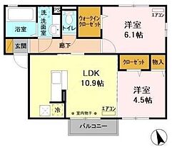 プランドール 105 ｜ 茨城県日立市田尻町７丁目（賃貸アパート2LDK・1階・53.89㎡） その2