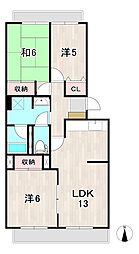 ベレガンス日立 2階3LDKの間取り