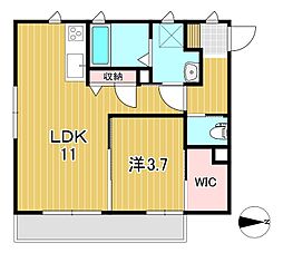 ディアコートHIRO 1階1LDKの間取り