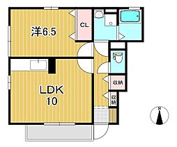 エスタシオンB 1LDKの間取図画像