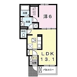 コンフォール　B 1階1LDKの間取り