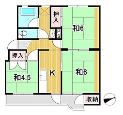 トビタハイツ 3Kの間取図画像