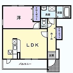 サニーK2 1LDKの間取図画像