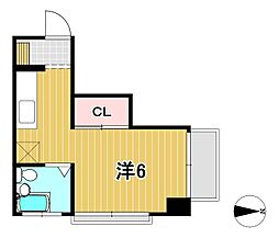 小川ビル 1Kの間取図画像