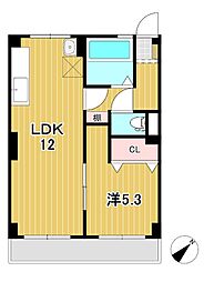 征矢マンション 1LDKの間取図画像