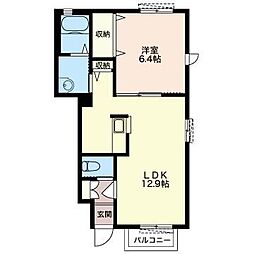 シャーメゾン神峰 1LDKの間取図画像