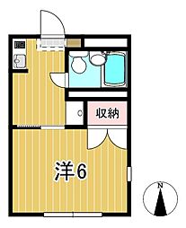シーサイドコーポ 1Kの間取図画像