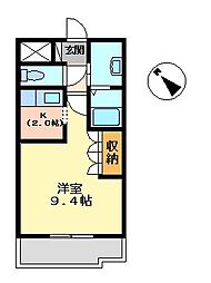 パルティールニシザワ 1Kの間取図画像