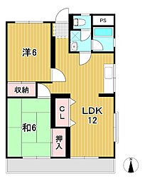 ドリームハイツ 2LDKの間取図画像