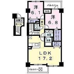 カイラス・ドルフ 2LDKの間取図画像