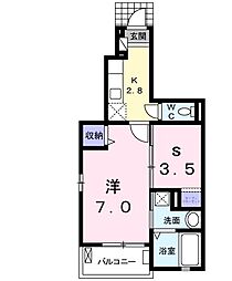アルカディア 1SKの間取図画像