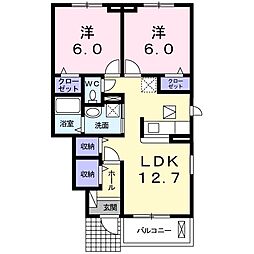K'sル・クープル4 2LDKの間取図画像