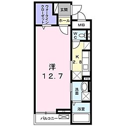 プレッソ2 1Kの間取図画像