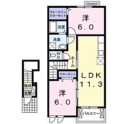 アリエッタ1 2LDKの間取図画像
