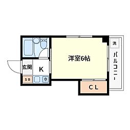 東京メトロ東西線 西葛西駅 徒歩5分の賃貸マンション 1階1Kの間取り