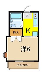 東京メトロ東西線 南行徳駅 徒歩15分の賃貸アパート 1階1Kの間取り
