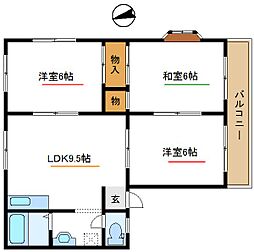 東京メトロ東西線 葛西駅 徒歩12分の賃貸アパート 1階3DKの間取り