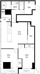 東京メトロ東西線 西葛西駅 徒歩9分の賃貸マンション 2階2LDKの間取り