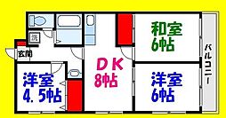 レジデンス富美浜 3DKの間取図画像