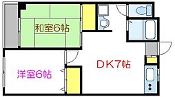 プランドール 2DKの間取図画像