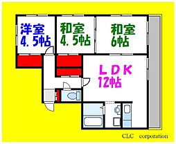 フジマンション第1 3LDKの間取図画像