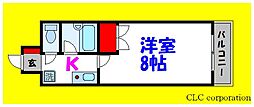 オランジェリー 1Kの間取図画像