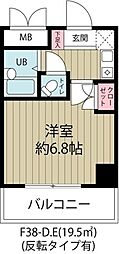 CBレジデンス行徳F-38 1Kの間取図画像